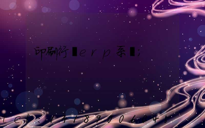 印刷行業erp系統